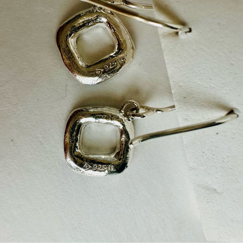 Ride The Waves Sterling Silpada Silver & Blue Enamel Drop Earrings - Picture 4 of 8